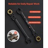 image:imageVEVOR 24piece Ratcheting Wrench Set with 180 Flex Head AntiSlip Tooth Combination Wrench Sets with Organizer Box Metric 819mm amp SAE 1434 Black Electrophoretic CoatingBlack 24pcs