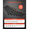 image:imageVEVOR 24piece Ratcheting Wrench Set with 180 Flex Head AntiSlip Tooth Combination Wrench Sets with Organizer Box Metric 819mm amp SAE 1434 Black Electrophoretic CoatingBlack 24pcs