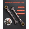image:imageVEVOR 24piece Ratcheting Wrench Set with 180 Flex Head AntiSlip Tooth Combination Wrench Sets with Organizer Box Metric 819mm amp SAE 1434 Black Electrophoretic CoatingNickel Plating 12pcs
