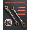 image:imageVEVOR 24piece Ratcheting Wrench Set with 180 Flex Head AntiSlip Tooth Combination Wrench Sets with Organizer Box Metric 819mm amp SAE 1434 Black Electrophoretic CoatingNickel Plating 24pcs