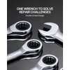 image:imageVEVOR 24piece Ratcheting Wrench Set with 180 Flex Head AntiSlip Tooth Combination Wrench Sets with Organizer Box Metric 819mm amp SAE 1434 Black Electrophoretic CoatingSilver 30pcs