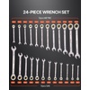 image:imageVEVOR 24piece Ratcheting Wrench Set with 180 Flex Head AntiSlip Tooth Combination Wrench Sets with Organizer Box Metric 819mm amp SAE 1434 Black Electrophoretic CoatingNickel 24pcs