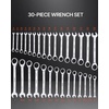 image:imageVEVOR 24piece Ratcheting Wrench Set with 180 Flex Head AntiSlip Tooth Combination Wrench Sets with Organizer Box Metric 819mm amp SAE 1434 Black Electrophoretic CoatingSilver 30pcs