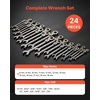 image:imageVEVOR 24piece Ratcheting Wrench Set with 180 Flex Head AntiSlip Tooth Combination Wrench Sets with Organizer Box Metric 819mm amp SAE 1434 Black Electrophoretic CoatingNickel Plating 24pcs
