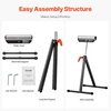 image:imageVEVOR 2Pack Roller Stands 135 lb Load Capacity 268425 Adjustable Height Folding Heavy Duty Design with 115 in Polished Steel Roller Head for Table Saw Outfeed Woodworking Extension Support
