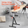 image:imageVEVOR 2Pack Roller Stands 135 lb Load Capacity 268425 Adjustable Height Folding Heavy Duty Design with 115 in Polished Steel Roller Head for Table Saw Outfeed Woodworking Extension Support