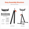 image:imageVEVOR 2Pack Stands 250 lbs Load Capacity 2743 in Adjustable Height Folding Heavy Duty with Polished Steel Roller Head amp Edge Guides for Table Saw Outfeed Woodworking Extension Support Black2Pack