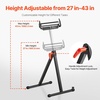 image:imageVEVOR 2Pack Stands 250 lbs Load Capacity 2743 in Adjustable Height Folding Heavy Duty with Polished Steel Roller Head amp Edge Guides for Table Saw Outfeed Woodworking Extension Support Black2Pack