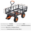 image:imageVEVOR 400lbs Steel Garden Dump Cart Heavy Duty Garden Wagon Yard Dump Wagon with Removable Sides Convert to Flatbed Utility Liner 10in All Terrain Wheels400 lbs