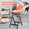 image:imageVEVOR 4in1 Roller Stand 440 lb Load Capacity 3350 in Adjustable Height Folding Heavy Duty with Rack amp Polished MultiDirectional Roller Head for Table Saw Outfeed Woodworking Extension Support