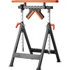 image:imageVEVOR 4in1 Roller Stand 440 lb Load Capacity 3350 in Adjustable Height Folding Heavy Duty with Rack amp Polished MultiDirectional Roller Head for Table Saw Outfeed Woodworking Extension Support