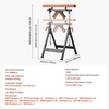 image:imageVEVOR 4in1 Roller Stand 440 lb Load Capacity 3350 in Adjustable Height Folding Heavy Duty with Rack amp Polished MultiDirectional Roller Head for Table Saw Outfeed Woodworking Extension Support