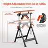 image:imageVEVOR 4in1 Roller Stand 440 lb Load Capacity 3350 in Adjustable Height Folding Heavy Duty with Rack amp Polished MultiDirectional Roller Head for Table Saw Outfeed Woodworking Extension Support