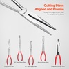 image:imageVEVOR 5Piece Needle Nose Pliers 11 in Long Needle Nose Pliers Set Diagonal Cutting Pliers 45 90 Bent Nose Plier Round Nose Plier Long Nose Plier Professional Pliers Set with Storage Bag11inch