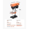 image:imageVEVOR 8 in Benchtop Drill Press 25A Induction Motor Tabletop Drilling Machine with 7501140  17402340  3200 RPM Adjustable Speed 045 Tilting Worktable LED Work Light for Wood Metal8 in