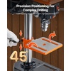 image:imageVEVOR 8 in Benchtop Drill Press 25A Induction Motor Tabletop Drilling Machine with 7501140  17402340  3200 RPM Adjustable Speed 045 Tilting Worktable LED Work Light for Wood Metal8 in