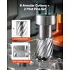 image:imageVEVOR Annular Cutter Set 13 pcs Weldon Shank Mag Drill Bits 1 Cutting Depth 716 to 1116 Cutting Diameter M2AL HSS 2 Pilot Pins Hex Wrench and Portable Case for Using with Magnetic Drills78  2  2