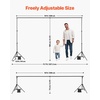 image:imageVEVOR Backdrop Stand 10 x 10 ft Adjustable Photo Backdrop Stand Kit Portable Background with 4 Crossbars Heavy Duty Projector Screen  for Wedding Photo Video Studio amp Party65 x 10 Ft