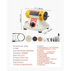 image:imageVEVOR Bench Buffer Polisher 12HP Polishing and Buffing Machine 0 to 8000RPM Benchtop Polisher with 2PCS 4 Cotton Wheel 3PCS 3 Abrasive Fiber Wheels amp Polishing Compound for Metal Jewelry Wood12HP4inchStylobate