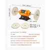 image:imageVEVOR Bench Buffer Polisher 12HP Polishing and Buffing Machine 0 to 8000RPM Benchtop Polisher with 2PCS 4 Cotton Wheel 3PCS 3 Abrasive Fiber Wheels amp Polishing Compound for Metal Jewelry Wood12HP8inch