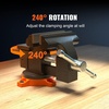 image:imageVEVOR Bench Vise 5 Jaw Width 5 Max Jaw Opening Multipurpose Vise with 360 Swivel Locking Base 28 Throat Depth Heavy Duty Ductile Iron Workbench Vise with Anvil for Clamping Round Pipes45 Inch
