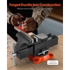 image:imageVEVOR Bench Vise 5 Jaw Width 5 Max Jaw Opening Multipurpose Vise with 360 Swivel Locking Base 28 Throat Depth Heavy Duty Ductile Iron Workbench Vise with Anvil for Clamping Round Pipes5inch