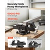 image:imageVEVOR Bench Vise 5 Jaw Width 5 Max Jaw Opening Multipurpose Vise with 360 Swivel Locking Base 28 Throat Depth Heavy Duty Ductile Iron Workbench Vise with Anvil for Clamping Round Pipes4inch