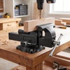 image:imageVEVOR Bench Vise 5 Jaw Width 5 Max Jaw Opening Multipurpose Vise with 360 Swivel Locking Base 28 Throat Depth Heavy Duty Ductile Iron Workbench Vise with Anvil for Clamping Round Pipes10inch