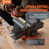 image:imageVEVOR Bench Vise 5 Jaw Width 5 Max Jaw Opening Multipurpose Vise with 360 Swivel Locking Base 28 Throat Depth Heavy Duty Ductile Iron Workbench Vise with Anvil for Clamping Round Pipes6inch