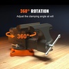 image:imageVEVOR Bench Vise 5 Jaw Width 5 Max Jaw Opening Multipurpose Vise with 360 Swivel Locking Base 28 Throat Depth Heavy Duty Ductile Iron Workbench Vise with Anvil for Clamping Round Pipes6inch