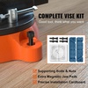 image:imageVEVOR Bench Vise 5 Jaw Width 5 Max Jaw Opening Multipurpose Vise with 360 Swivel Locking Base 28 Throat Depth Heavy Duty Ductile Iron Workbench Vise with Anvil for Clamping Round Pipes6inch