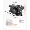 image:imageVEVOR Bench Vise 5 Jaw Width 5 Max Jaw Opening Multipurpose Vise with 360 Swivel Locking Base 28 Throat Depth Heavy Duty Ductile Iron Workbench Vise with Anvil for Clamping Round Pipes4inch