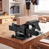 image:imageVEVOR Bench Vise 5 Jaw Width 5 Max Jaw Opening Multipurpose Vise with 360 Swivel Locking Base 28 Throat Depth Heavy Duty Ductile Iron Workbench Vise with Anvil for Clamping Round Pipes4inch