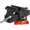 image:imageVEVOR Bench Vise 5 Jaw Width 5 Max Jaw Opening Multipurpose Vise with 360 Swivel Locking Base 28 Throat Depth Heavy Duty Ductile Iron Workbench Vise with Anvil for Clamping Round Pipes5inch