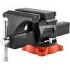 image:imageVEVOR Bench Vise 65 Jaw Width 65 Forward amp93 Reverse Opening 360Degree Swivel Locking Base Multipurpose Workbench wAnvil Heavy Duty Ductile Iron wBolts amp Nuts for Drilling Pipe Cutting8inch