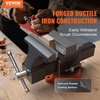 image:imageVEVOR Bench Vise 65 Jaw Width 65 Forward amp93 Reverse Opening 360Degree Swivel Locking Base Multipurpose Workbench wAnvil Heavy Duty Ductile Iron wBolts amp Nuts for Drilling Pipe Cutting65 Inch
