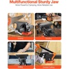 image:imageVEVOR Bench Vise 65 Jaw Width 65 Forward amp93 Reverse Opening 360Degree Swivel Locking Base Multipurpose Workbench wAnvil Heavy Duty Ductile Iron wBolts amp Nuts for Drilling Pipe Cutting8inch