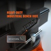 image:imageVEVOR Bench Vise 65 Jaw Width 65 Forward amp93 Reverse Opening 360Degree Swivel Locking Base Multipurpose Workbench wAnvil Heavy Duty Ductile Iron wBolts amp Nuts for Drilling Pipe Cutting65 Inch