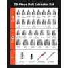 image:imageVEVOR Bolt Extractor Kit 65 Pieces Easy Out Screw Extractor Set Lug Nut Removal Tool with Left Hand Drill Bit Set for Removing Damaged Frozen Broken Rusted RoundedOff Bolts Nuts amp Screws33 PCS