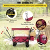 image:imageVEVOR Collapsible Wagon with Removable Canopy 220lbs Heavy Duty Foldable Beach Wagon with Big Wheels Folding Outdoor Utility Wagon Garden Cart with Adjustable Push Pulling Handles