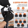 image:imageVEVOR Copper Pipe Crimping Tool Hydraulic Driven Press Tool with 12 34 1 Jaws for VUS Type Copper Pipes and 38 12 58 34 1 Jaws for ASTM F1807 Pex Pipe Copper RingStraight