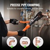 image:imageVEVOR Copper Pipe Crimping Tool Hydraulic Driven Press Tool with 12 34 1 Jaws for VUS Type Copper Pipes and 38 12 58 34 1 Jaws for ASTM F1807 Pex Pipe Copper RingStraight