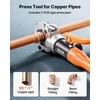 image:imageVEVOR Copper Pipe Crimping Tool Hydraulic Driven Press Tool with 12 34 1 Jaws for VUS Type Copper Pipes and 38 12 58 34 1 Jaws for ASTM F1807 Pex Pipe Copper RingElongated