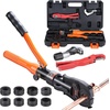 image:imageVEVOR Copper Pipe Crimping Tool Hydraulic Driven Press Tool with 12 34 1 Jaws for VUS Type Copper Pipes and 38 12 58 34 1 Jaws for ASTM F1807 Pex Pipe Copper RingStraight
