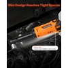 image:imageVEVOR Cordless Ratchet Wrench 38 inch Drive 230 RPM up to 66 ftlbs of Torque Battery Powered Electric Ratchet Wrench Set with Two 20Ah Batteries Charger Sockets Adaptors and Cloth Bag33 ftlbs Extended Head  Extension Bar