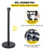 image:imageVEVOR Crowd Control Stanchion Set Stanchion Set with 66 ft2 m Black Retractable Belt Black Crowd Control Barrier wConcrete and Metal Base  Easy Connect Assembly 46 Pcs