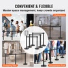 image:imageVEVOR Crowd Control Stanchion Set Stanchion Set with 66 ft2 m Black Retractable Belt Black Crowd Control Barrier wConcrete and Metal Base  Easy Connect Assembly 4Black