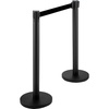 image:imageVEVOR Crowd Control Stanchion Set Stanchion Set with 66 ft2 m Black Retractable Belt Black Crowd Control Barrier wConcrete and Metal Base  Easy Connect Assembly 44 Pcs
