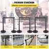 image:imageVEVOR Crowd Control Stanchion Set Stanchion Set with 66 ft2 m Black Retractable Belt Black Crowd Control Barrier wConcrete and Metal Base  Easy Connect Assembly 46 Pcs