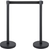 image:imageVEVOR Crowd Control Stanchion Set Stanchion Set with 66 ft2 m Black Retractable Belt Black Crowd Control Barrier wConcrete and Metal Base  Easy Connect Assembly 46 Pcs
